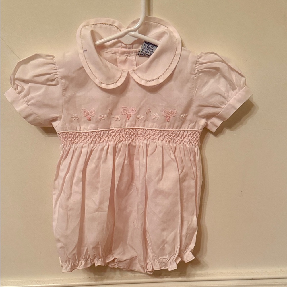 Charming Pink Kids Romper with Embroidery Sz 6M‎